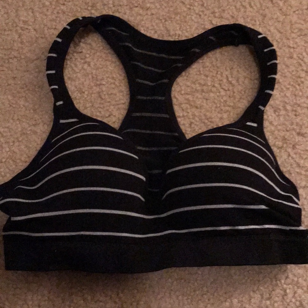 Black and white sports bra